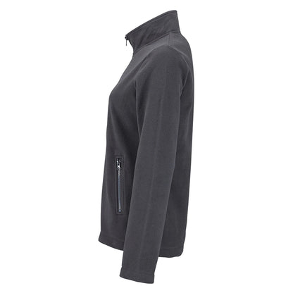 Charcoal - Side - SOLS Womens-Ladies Norman Fleece Jacket