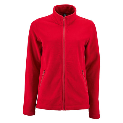 Red - Front - SOLS Womens-Ladies Norman Fleece Jacket