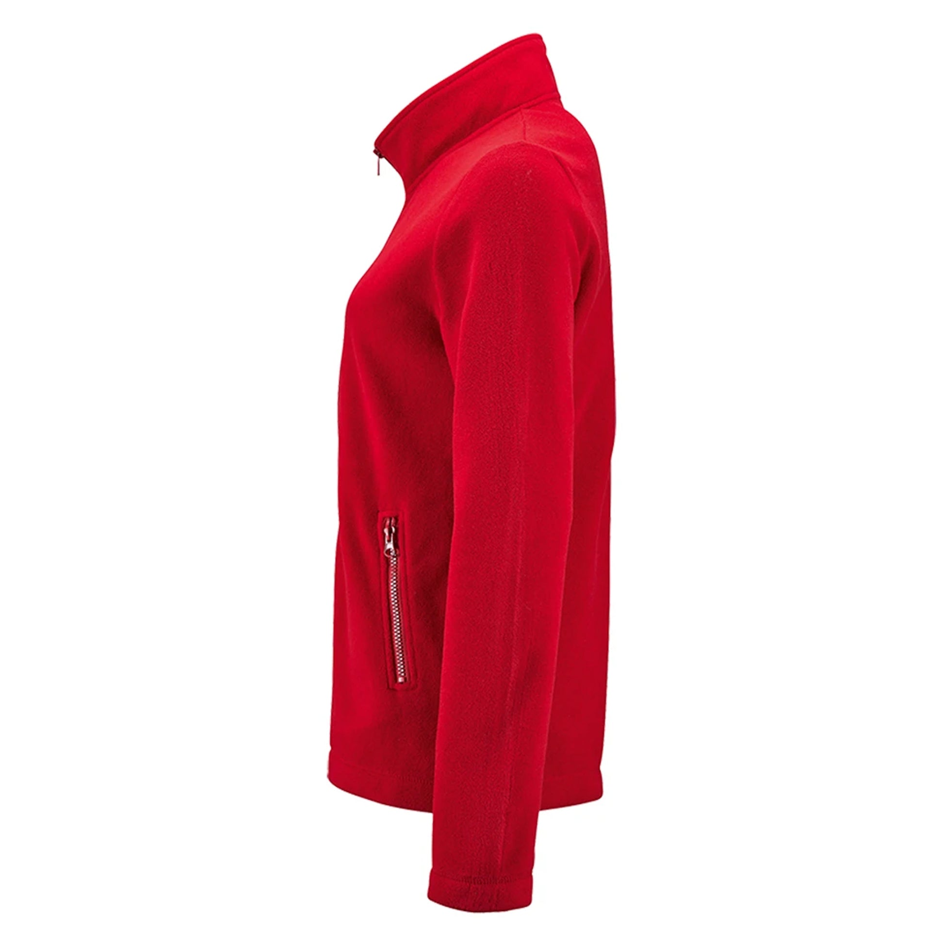 Red - Side - SOLS Womens-Ladies Norman Fleece Jacket