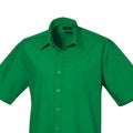 Emerald - Back - Premier Mens Short Sleeve Poplin Shirt