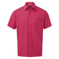 Hot Pink - Front - Premier Mens Short Sleeve Poplin Shirt