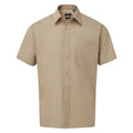 Khaki - Front - Premier Mens Short Sleeve Poplin Shirt