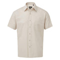 Natural - Front - Premier Mens Short Sleeve Poplin Shirt