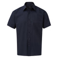 Navy - Front - Premier Mens Short Sleeve Poplin Shirt