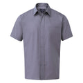 Steel - Front - Premier Mens Short Sleeve Poplin Shirt