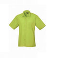 Lime - Front - Premier Mens Short Sleeve Poplin Shirt