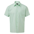 Aqua - Front - Premier Mens Short Sleeve Poplin Shirt