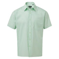 Turquoise - Front - Premier Mens Short Sleeve Poplin Shirt