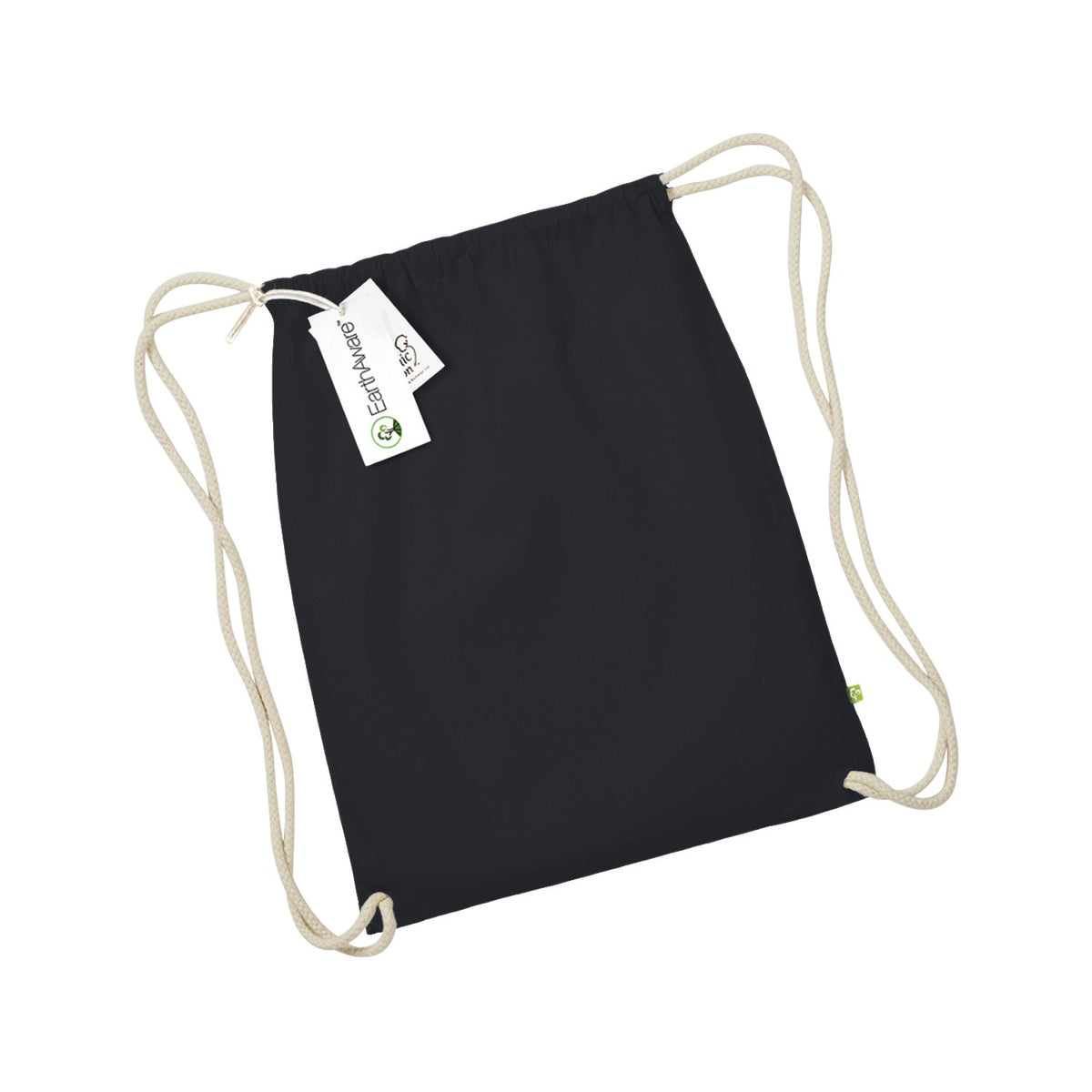 Black-Natural - Front - Westford Mill EarthAware Organic Gymsac