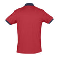 Red-French Navy - Back - SOLS Prince Unisex Contrast Pique Short Sleeve Cotton Polo Shirt