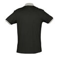 Black-Light Grey - Back - SOLS Prince Unisex Contrast Pique Short Sleeve Cotton Polo Shirt