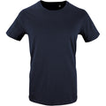 French Navy - Front - SOLS Mens Milo Organic T-Shirt