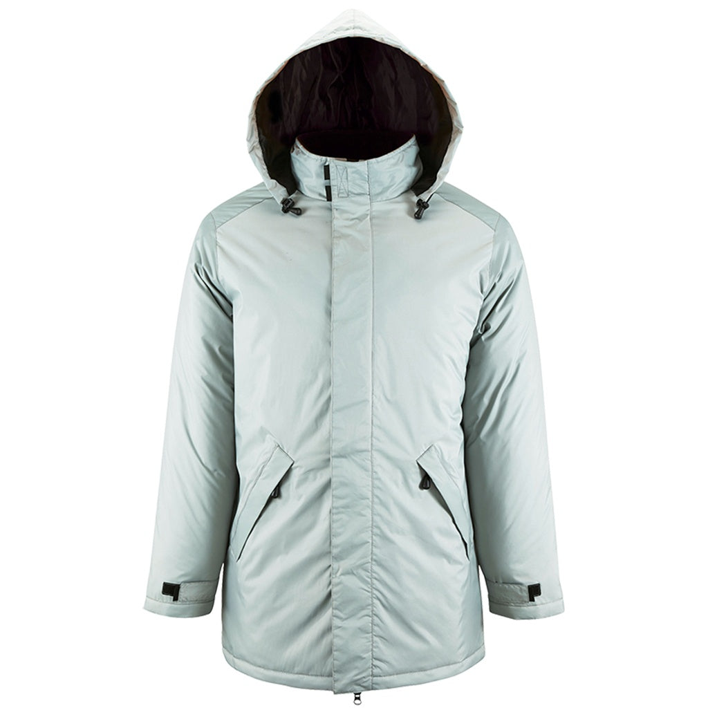 Metal Grey - Front - SOLS Unisex Adults Robyn Padded Jacket