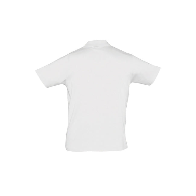 White - Side - SOLS Mens Prescott Jersey Short Sleeve Polo Shirt