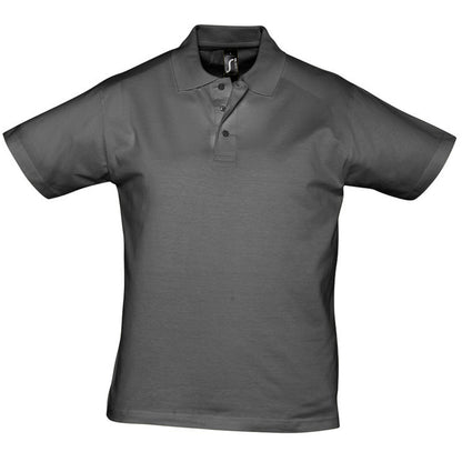 Dark Grey - Front - SOLS Mens Prescott Jersey Short Sleeve Polo Shirt