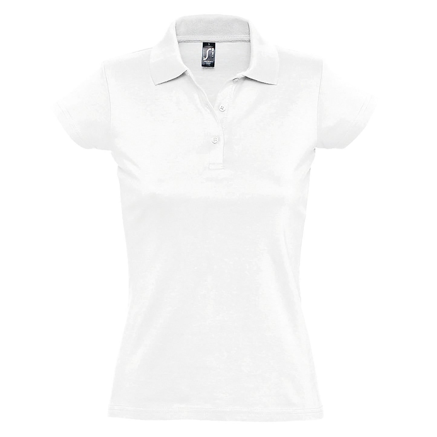 White - Front - SOLS Womens-Ladies Prescott Short Sleeve Jersey Polo Shirt