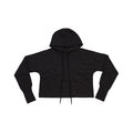 Black - Front - Mantis Womens-Ladies Cropped Hoodie