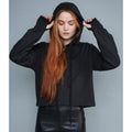 Black - Side - Mantis Womens-Ladies Cropped Hoodie