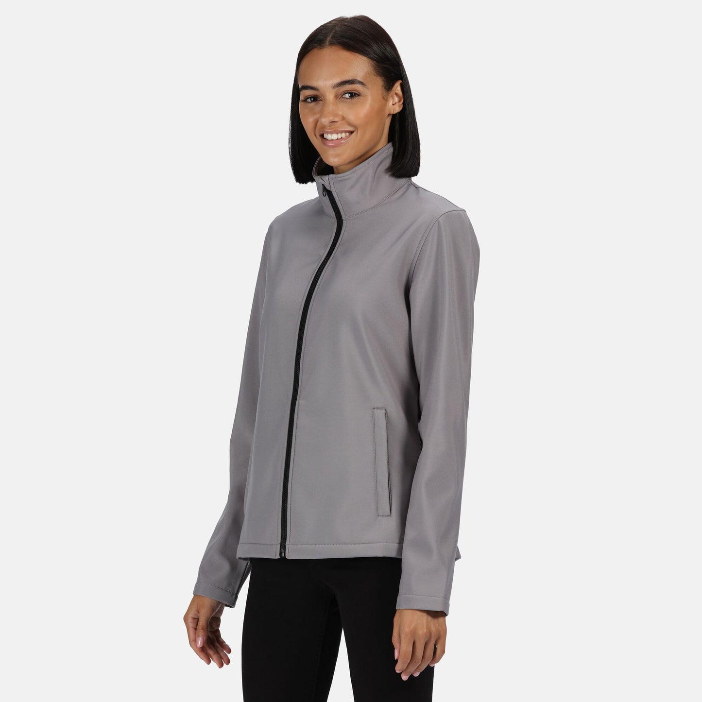 Rock Grey-Black - Back - Regatta Standout Womens-Ladies Ablaze Printable Soft Shell Jacket