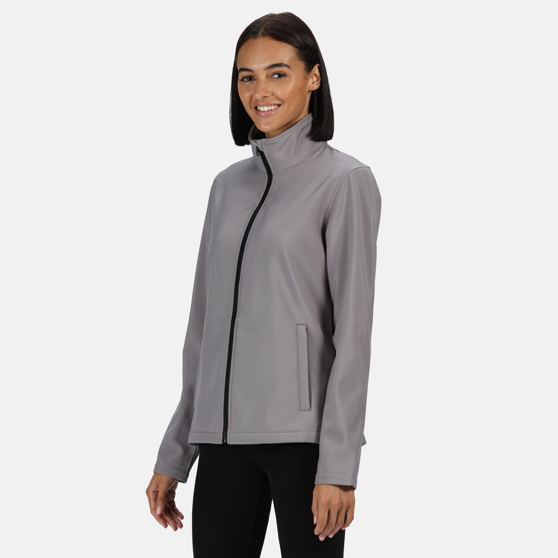 Rock Grey-Black - Back - Regatta Standout Womens-Ladies Ablaze Printable Soft Shell Jacket