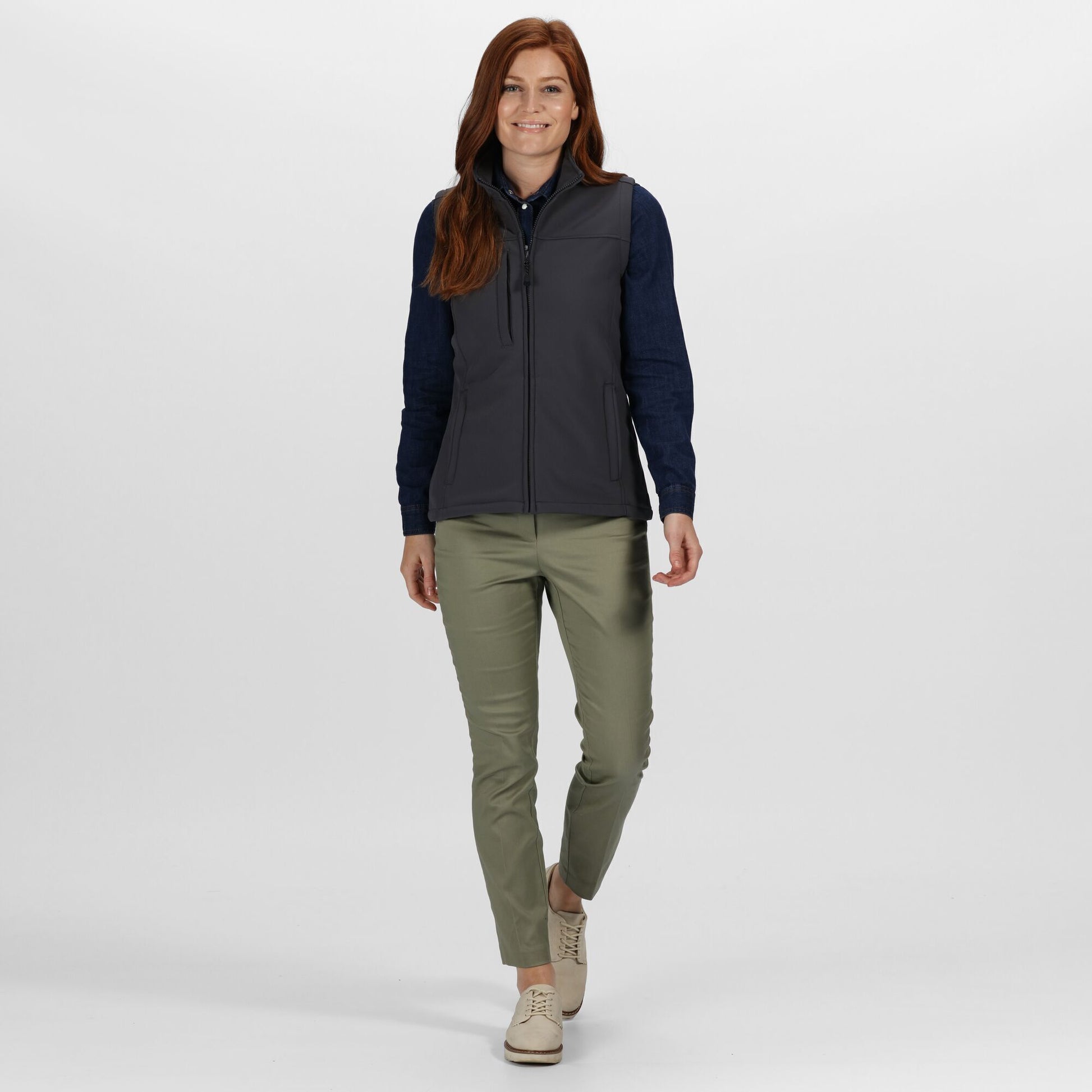 Seal Grey-Seal Grey - Side - Regatta Womens-Ladies Flux Soft Shell Bodywarmer