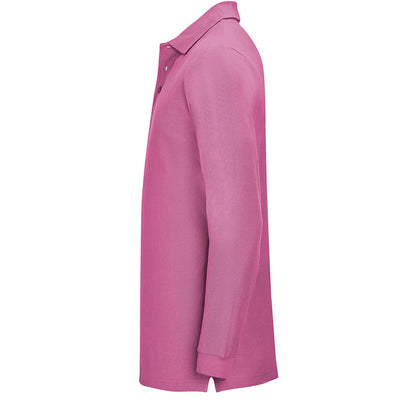 Flash Pink - Side - SOLS Mens Winter II Long Sleeve Pique Cotton Polo Shirt