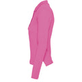 Flash Pink - Side - SOLS Womens-Ladies Podium Long Sleeve Pique Cotton Polo Shirt