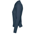 Denim - Side - SOLS Womens-Ladies Podium Cotton Pique Long-Sleeved Polo Shirt