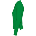 Kelly Green - Side - SOLS Womens-Ladies Podium Cotton Pique Long-Sleeved Polo Shirt