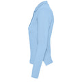 Sky Blue - Side - SOLS Womens-Ladies Podium Long Sleeve Pique Cotton Polo Shirt
