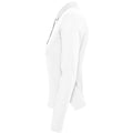 White - Side - SOLS Womens-Ladies Podium Long Sleeve Pique Cotton Polo Shirt