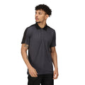 Seal Grey-Black - Side - Regatta Contrast Coolweave Pique Polo Shirt