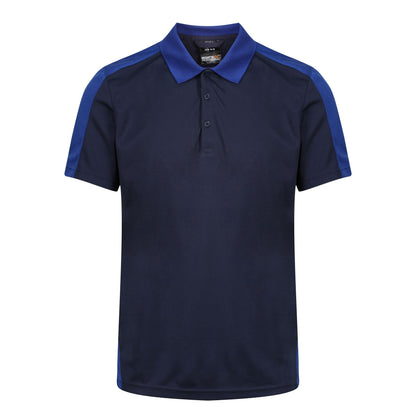 Navy-New Royal - Front - Regatta Contrast Coolweave Pique Polo Shirt
