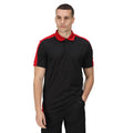 Black-Classic Red - Side - Regatta Contrast Coolweave Pique Polo Shirt