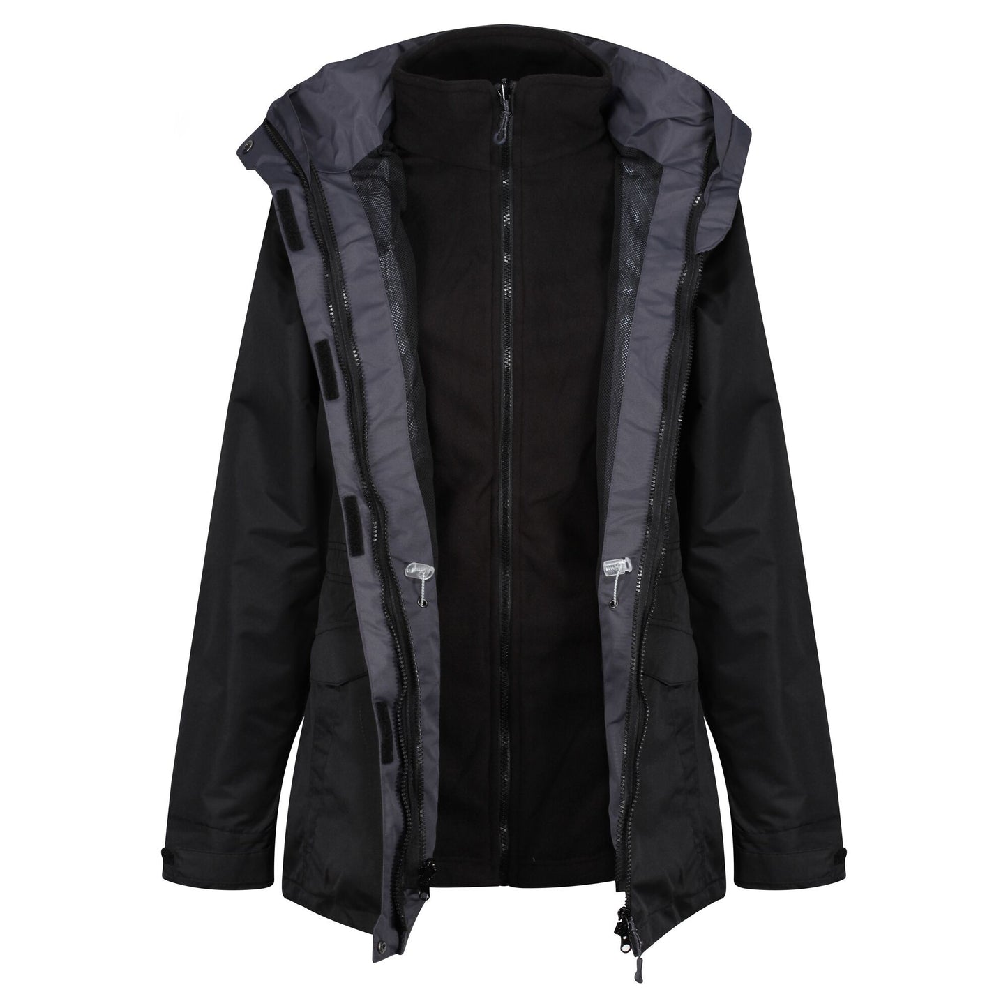Black-Black - Lifestyle - Regatta Womens-Ladies Benson III 3-in-1 Breathable Jacket