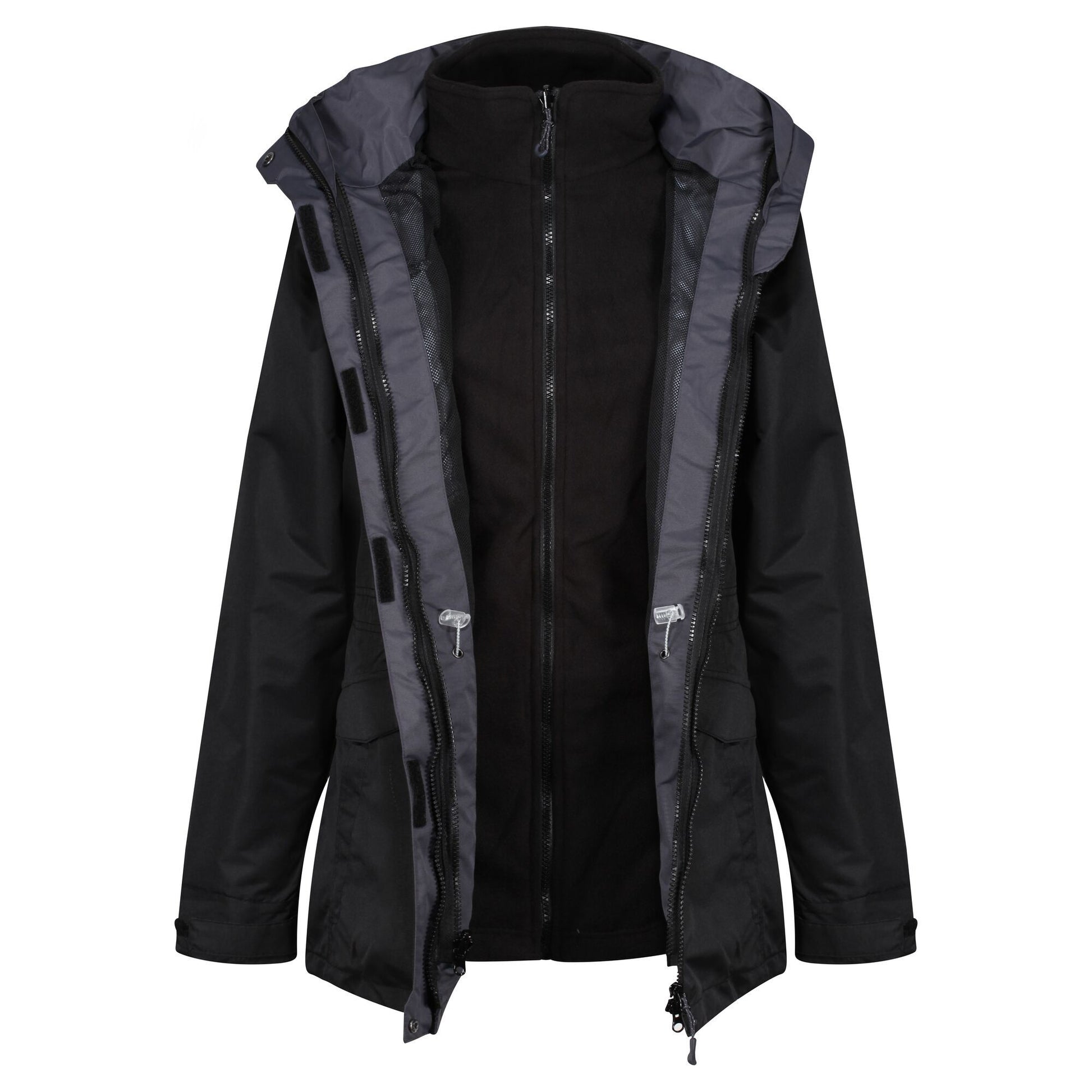 Black-Black - Lifestyle - Regatta Womens-Ladies Benson III 3-in-1 Breathable Jacket