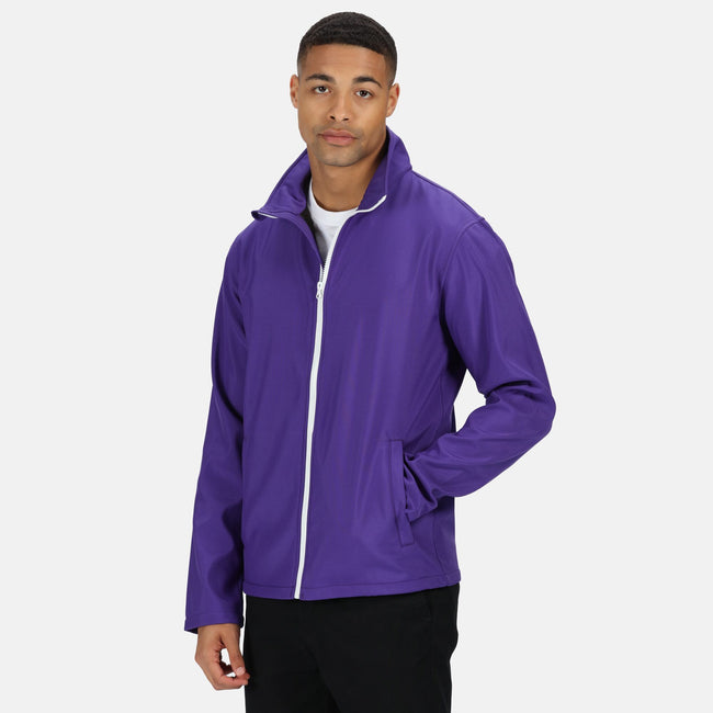 Purple-Black - Back - Regatta Standout Mens Ablaze Printable Soft Shell Jacket