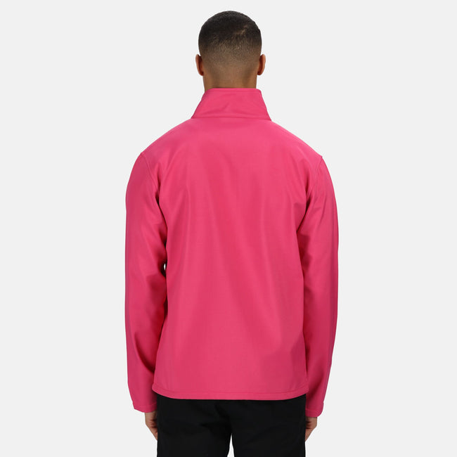 Hot Pink-Black - Side - Regatta Standout Mens Ablaze Printable Soft Shell Jacket