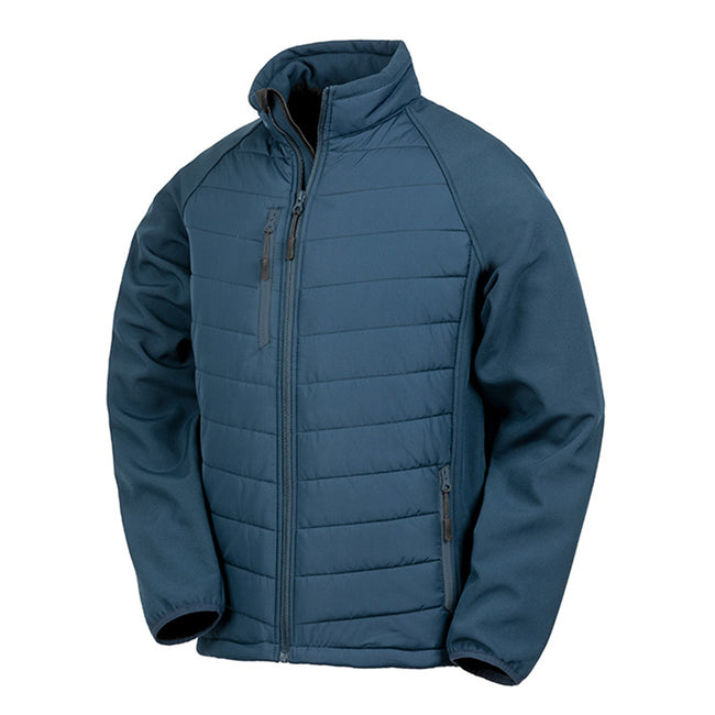Navy - Front - Result Mens Black Compass Padded Soft Shell Jacket