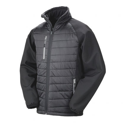 Black-Grey - Front - Result Mens Black Compass Padded Soft Shell Jacket