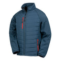 Navy-Red - Front - Result Mens Black Compass Padded Soft Shell Jacket