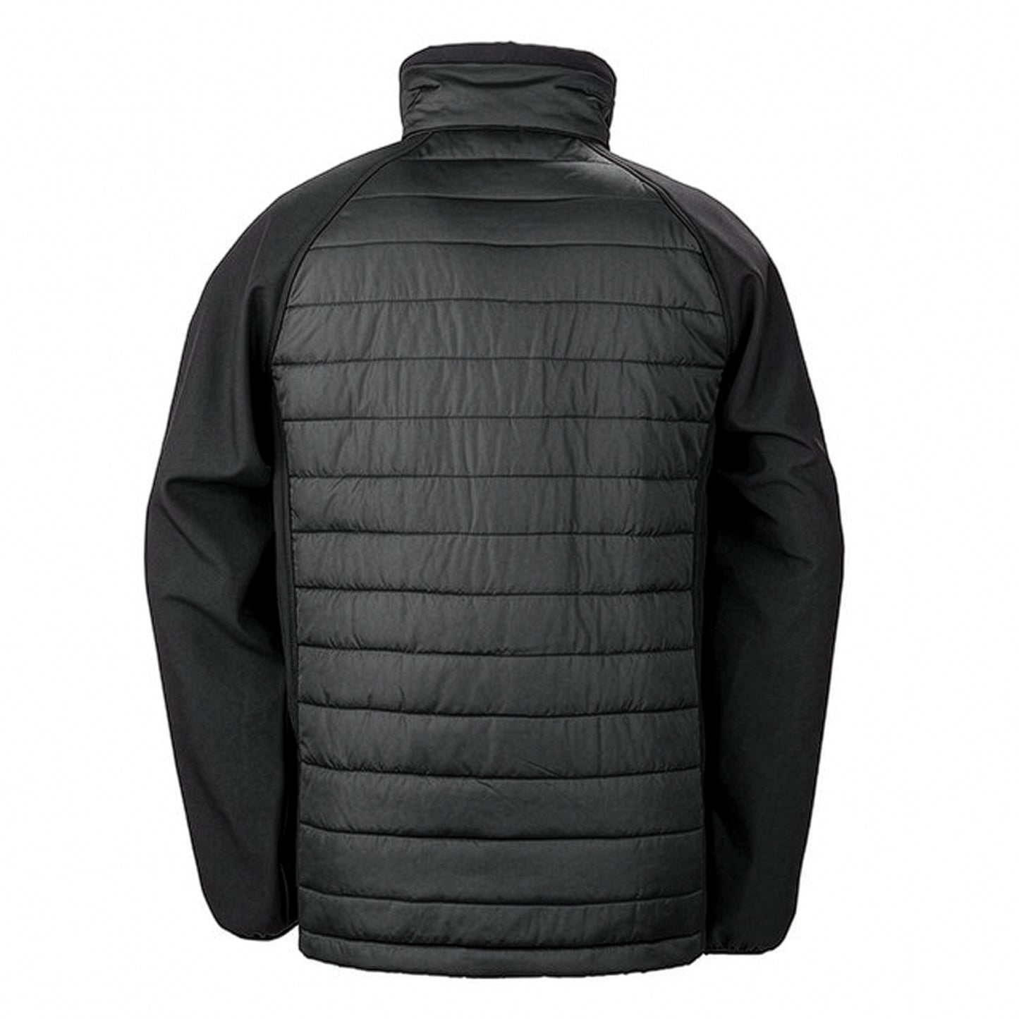 Black-Grey - Back - Result Mens Black Compass Padded Soft Shell Jacket