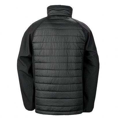 Black-Grey - Back - Result Mens Black Compass Padded Soft Shell Jacket