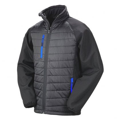 Black-Royal Blue - Front - Result Mens Black Compass Padded Soft Shell Jacket