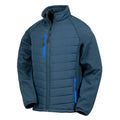 Navy-Royal Blue - Front - Result Mens Black Compass Padded Soft Shell Jacket
