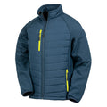 Navy-Yellow - Front - Result Mens Black Compass Padded Soft Shell Jacket