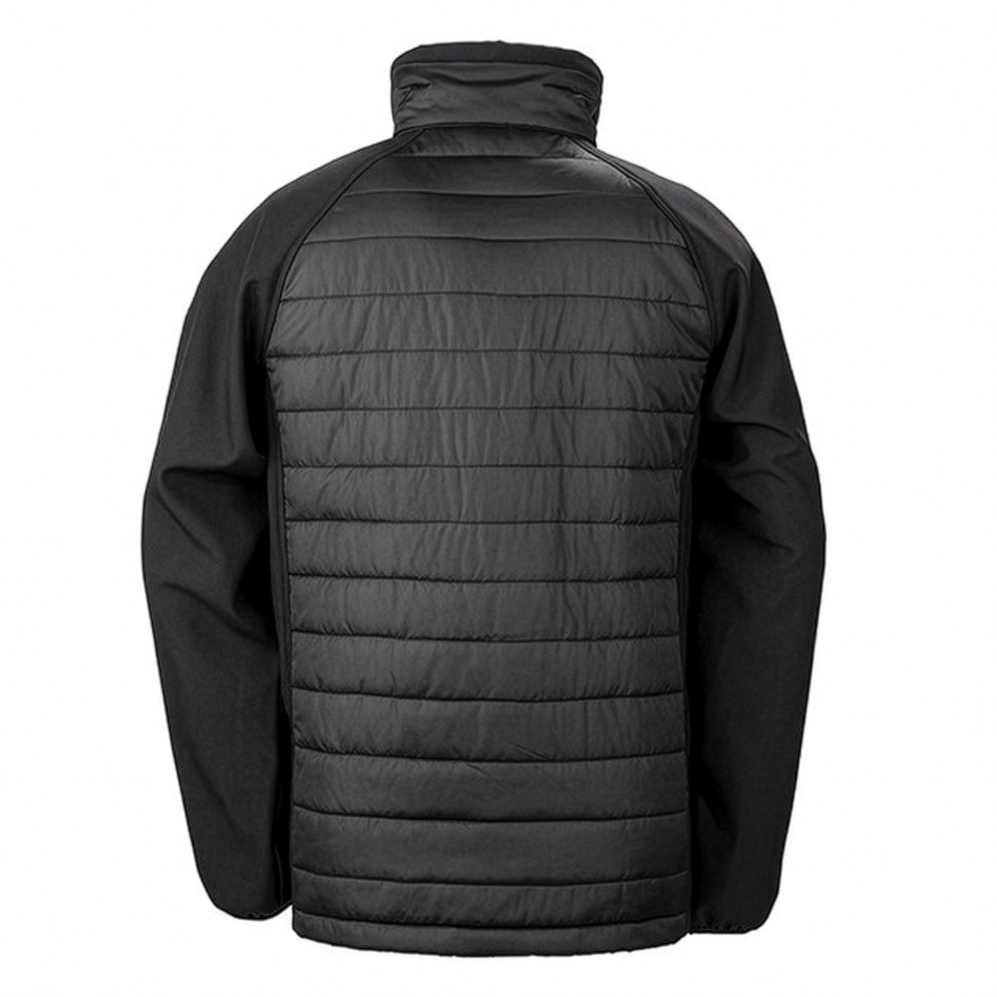 Black-Orange - Back - Result Mens Black Compass Padded Soft Shell Jacket