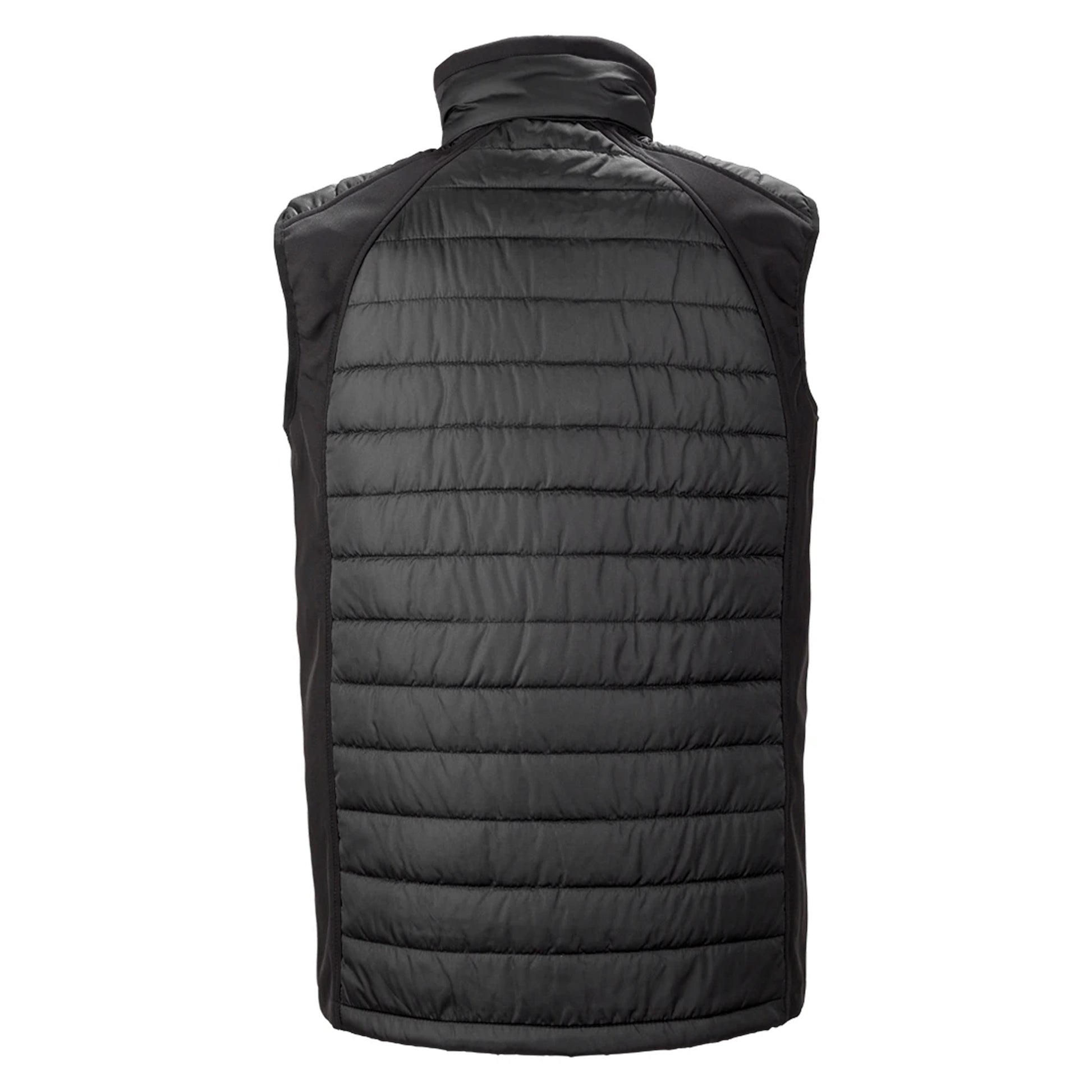 Black-Grey - Back - Result Mens Black Compass Padded Soft Shell Gilet