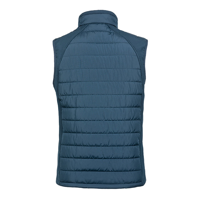 Navy-Red - Back - Result Mens Black Compass Padded Soft Shell Gilet