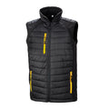Black-Yellow - Front - Result Mens Black Compass Padded Soft Shell Gilet